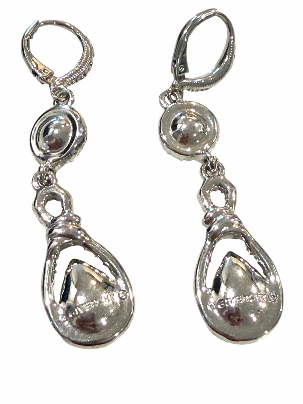 Givenchy Silver Sapphire Blue
Crystal Drop Earrings 2 inches Never Worn NEW Auth - Picture 3 of 7